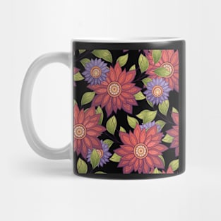 Colorful Print with Abstract Flowers Mug